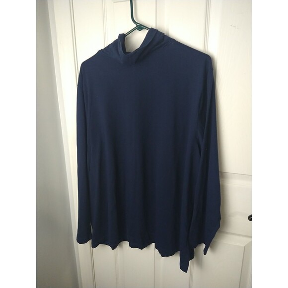 Liz&Me 2X Dark Blue Long Sleeve Turtleneck Casual Layer Comfort Stretch - Picture 5 of 6